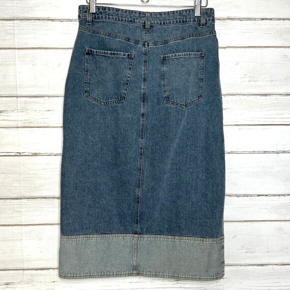 Mustard Seed Denim Midi Jean Skirt Size Medium - Picture 2 of 9